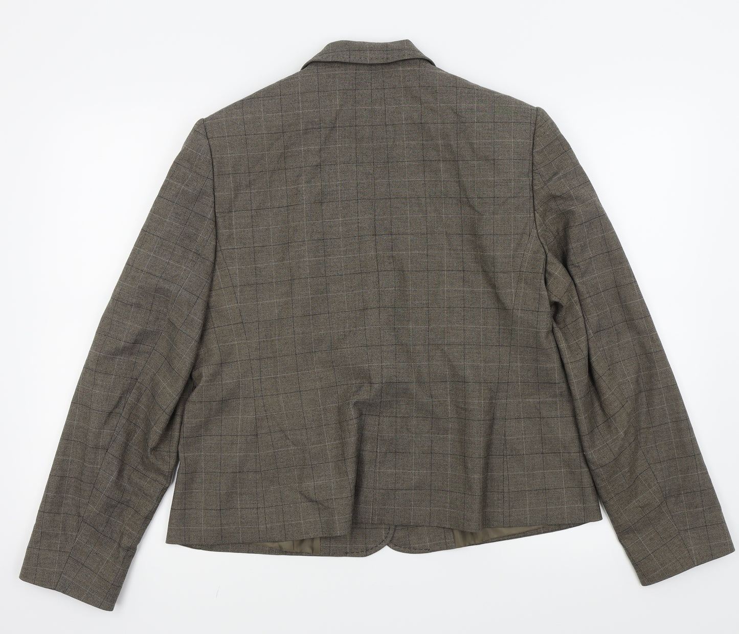AMARANTO Womens Brown Check  Jacket Blazer Size 18