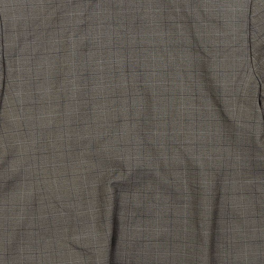 AMARANTO Womens Brown Check  Jacket Blazer Size 18