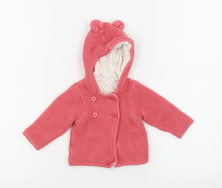 M&S Pink Cardigan Jumper Size 3-6 Months