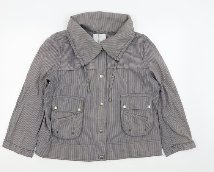 Lakeland Womens Grey Striped Jacket Size 16