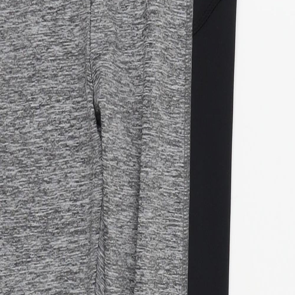 WORKOUT Womens Grey   Compression Leggings Size 10 L25 in