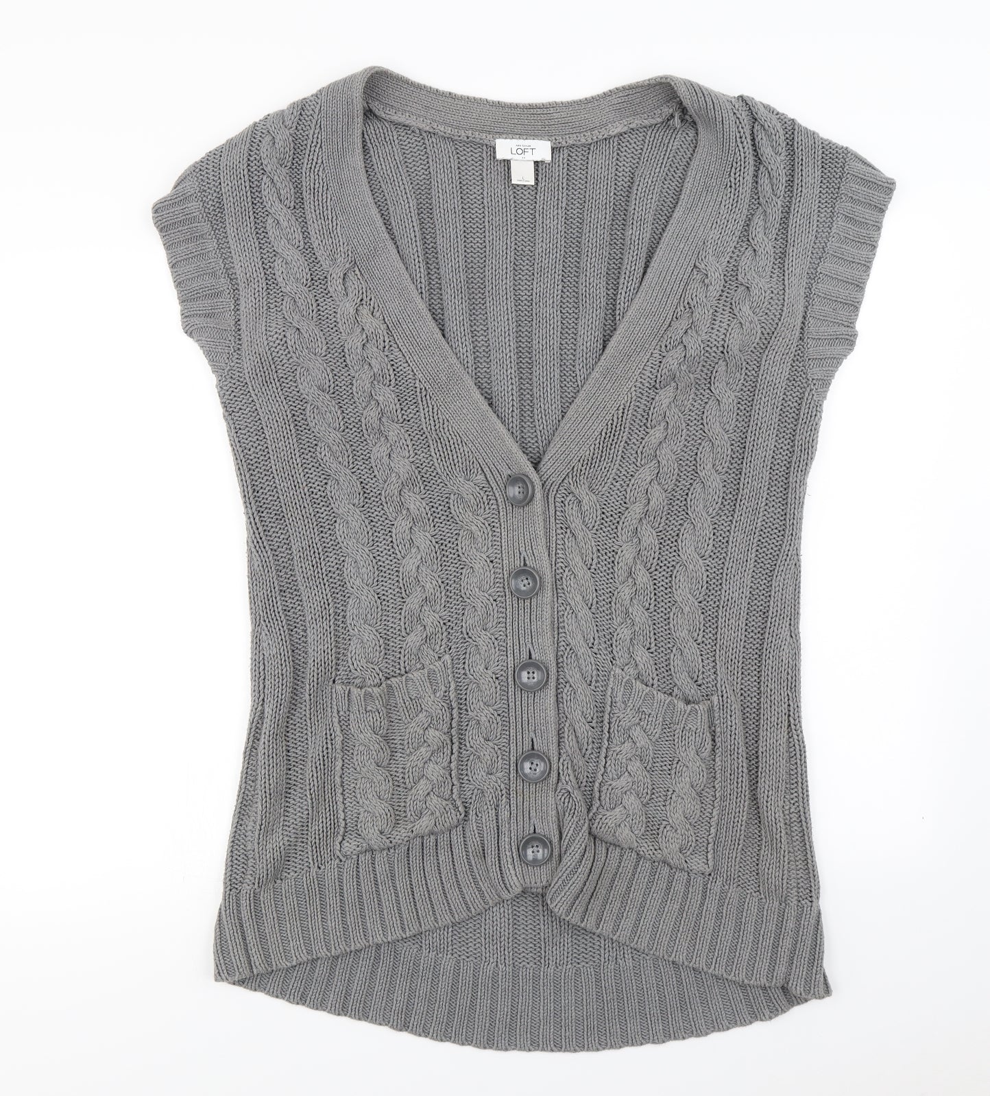 Ann Taylor  Womens Grey   Cardigan Jumper Size L