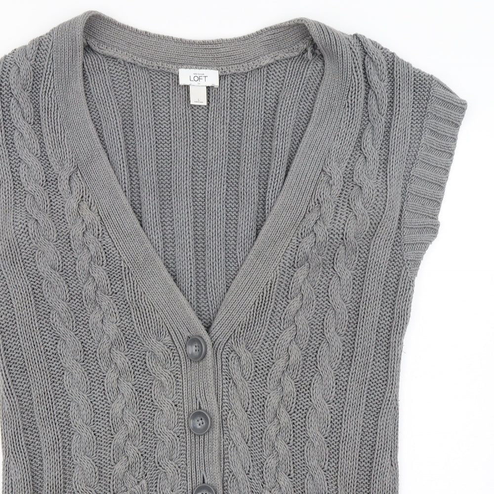 Ann Taylor  Womens Grey   Cardigan Jumper Size L
