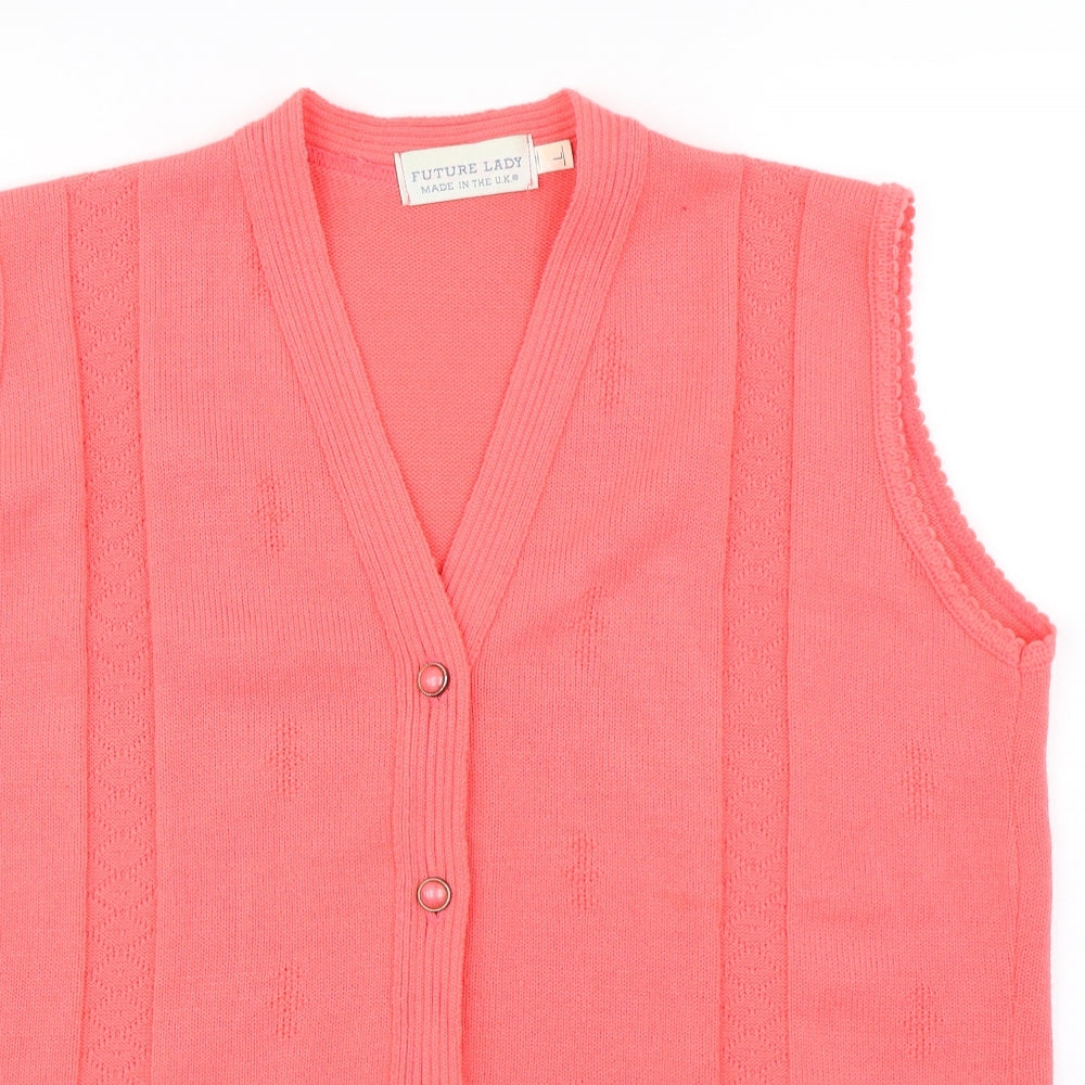 Future Lady  Womens Orange   Cardigan Jumper Size L