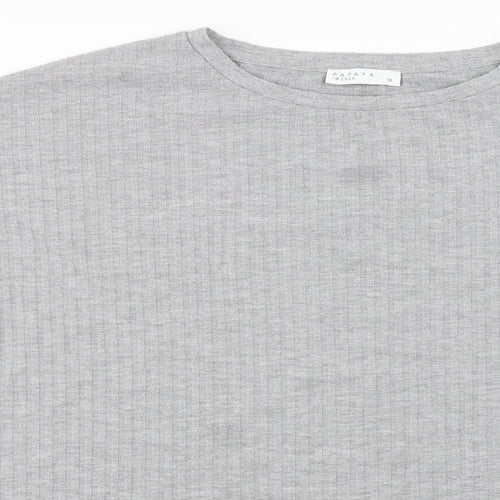 Papaya  Womens Grey   Basic T-Shirt Size 16