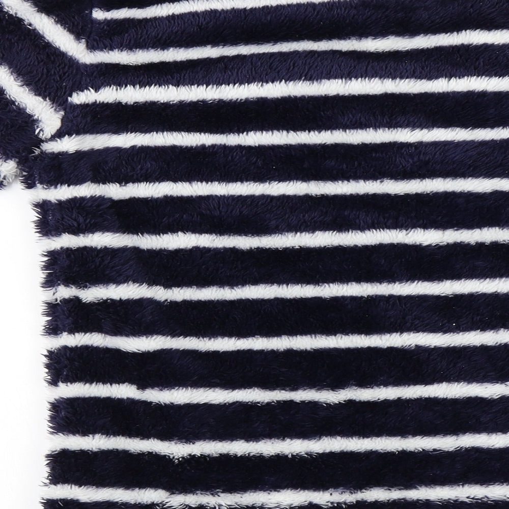 L&D Girls Blue Striped  Henley Sweatshirt Size 12-13 Years