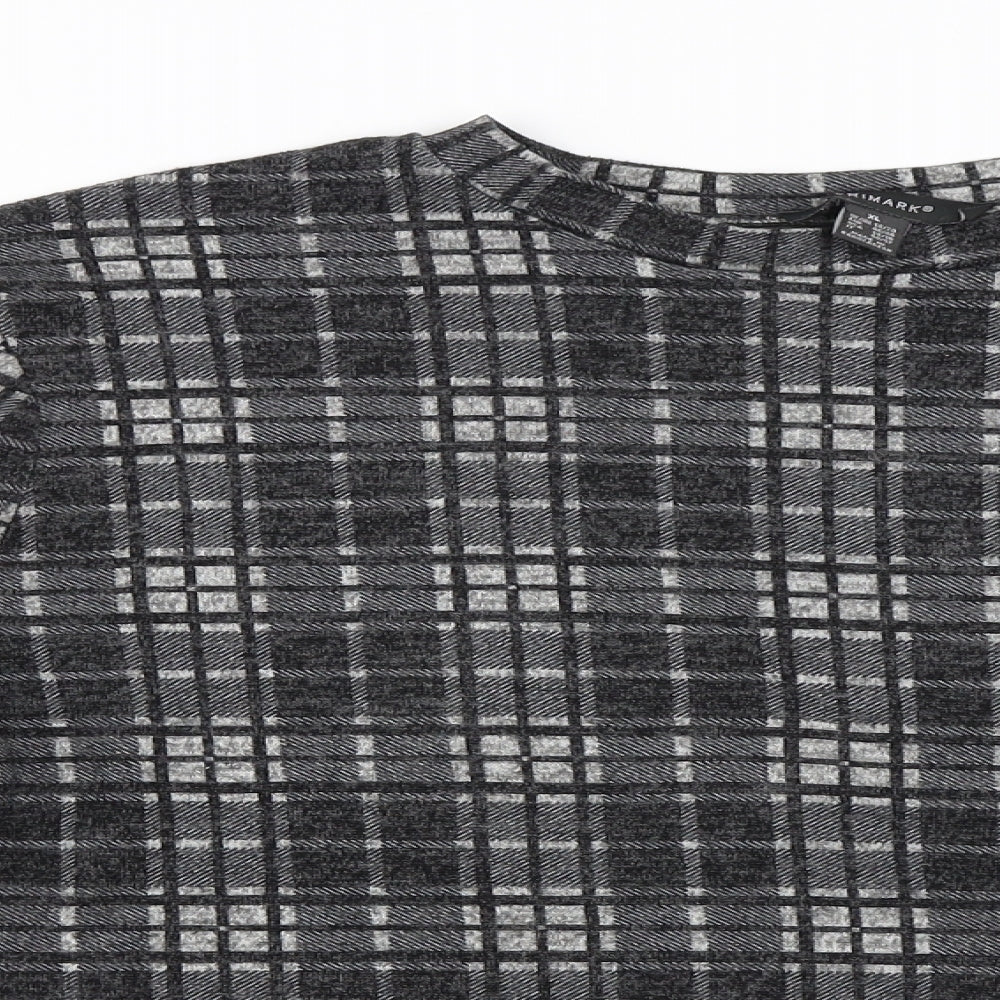 Primark  Womens Black Check  Pullover Jumper Size XL