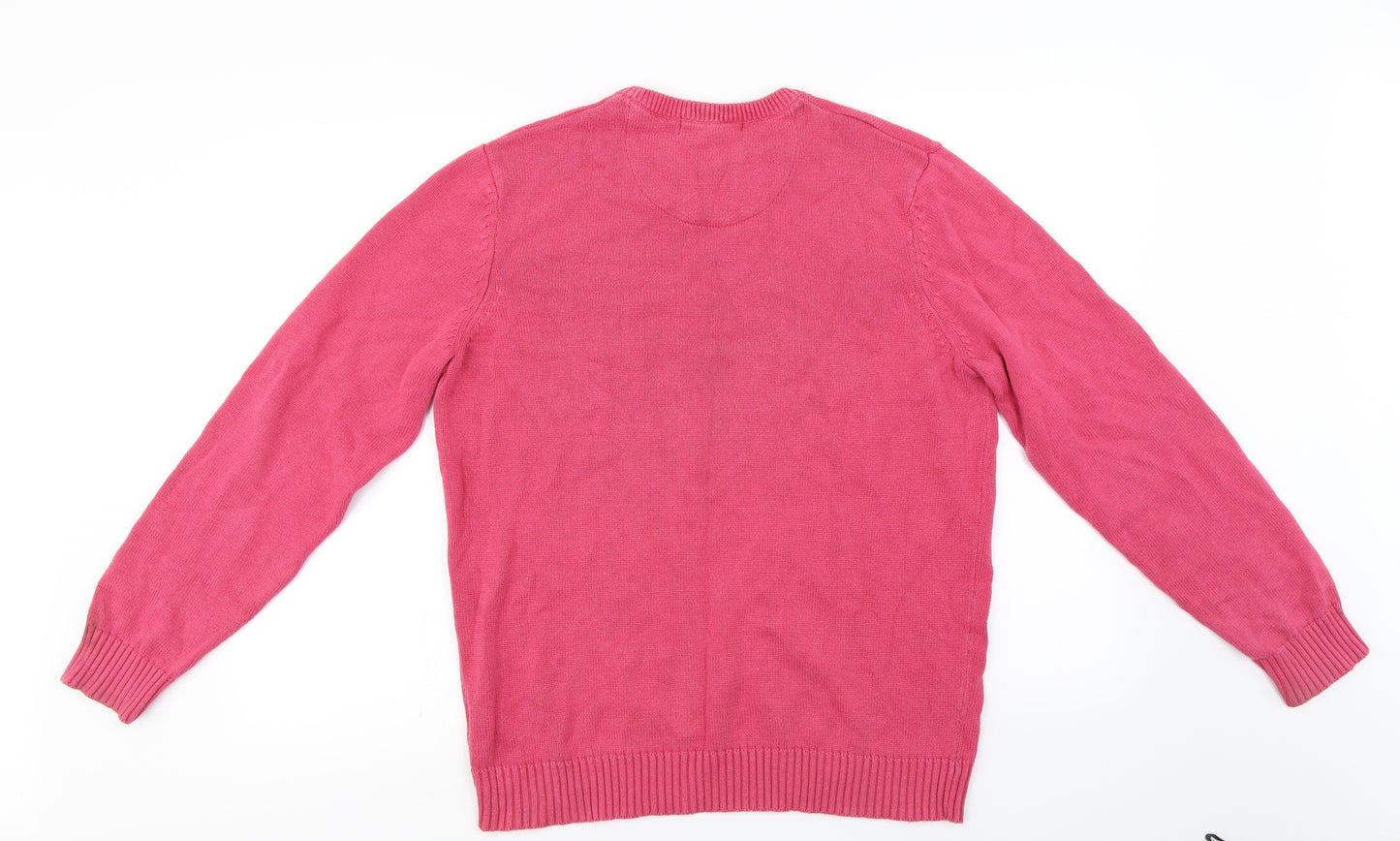 Woolovers  Mens Pink   Pullover Jumper Size M