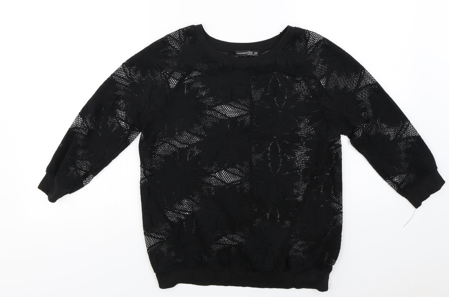 Atmosphere  Womens Black Floral  Pullover Jumper Size 6