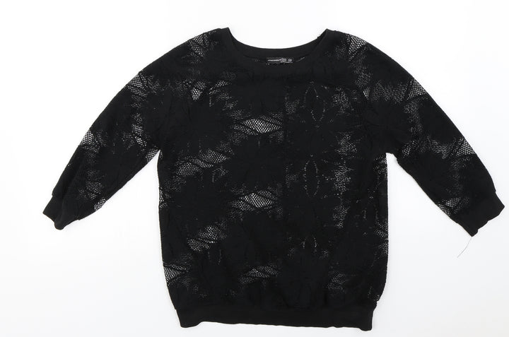 Atmosphere  Womens Black Floral  Pullover Jumper Size 6