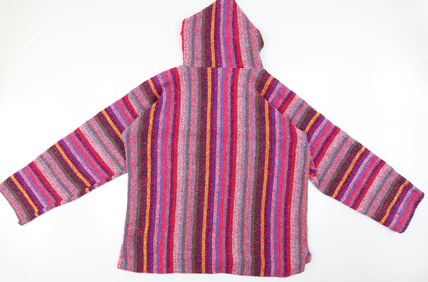 Siesta  Womens Multicoloured Striped  Pullover Hoodie Size 2XL