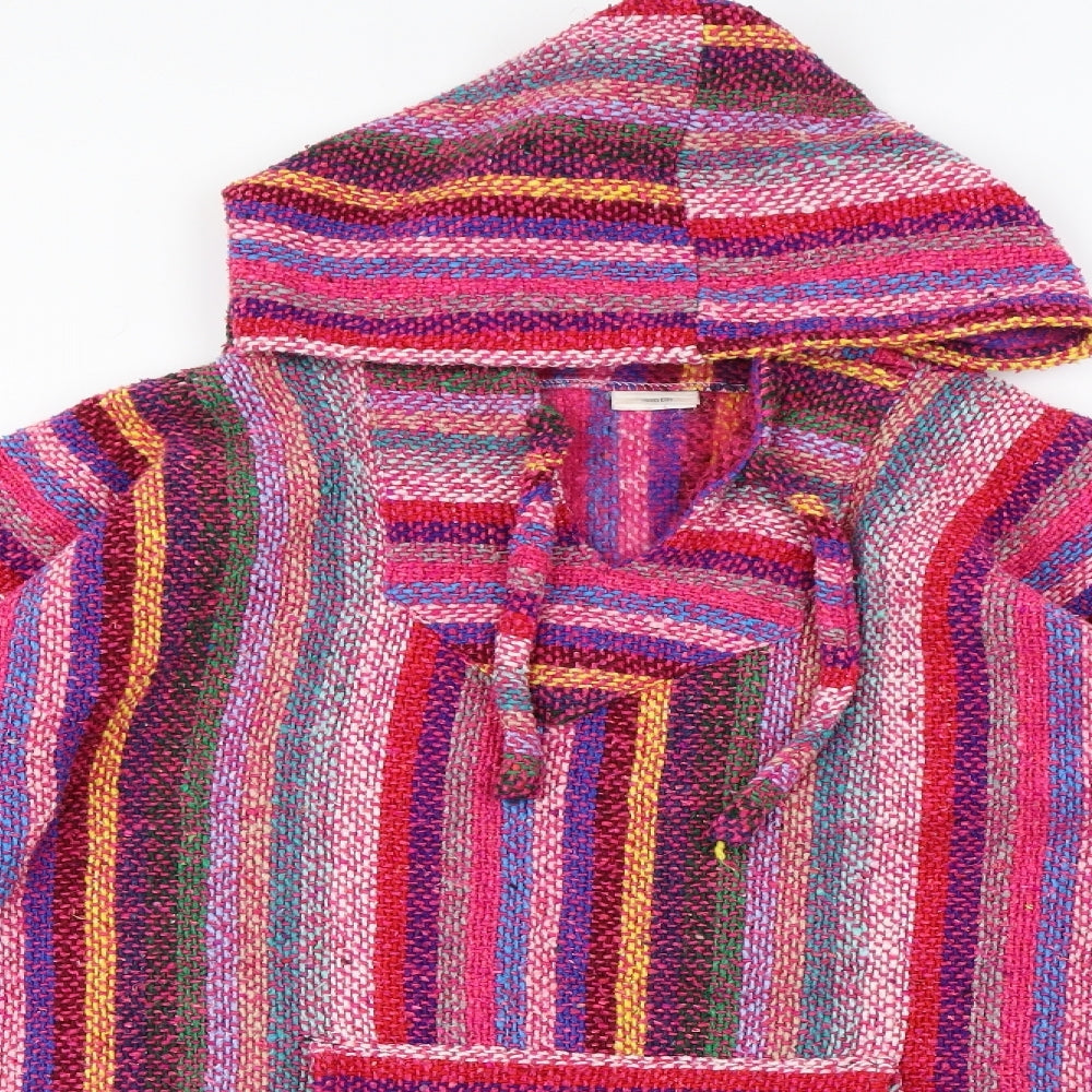 Siesta  Womens Multicoloured Striped  Pullover Hoodie Size 2XL