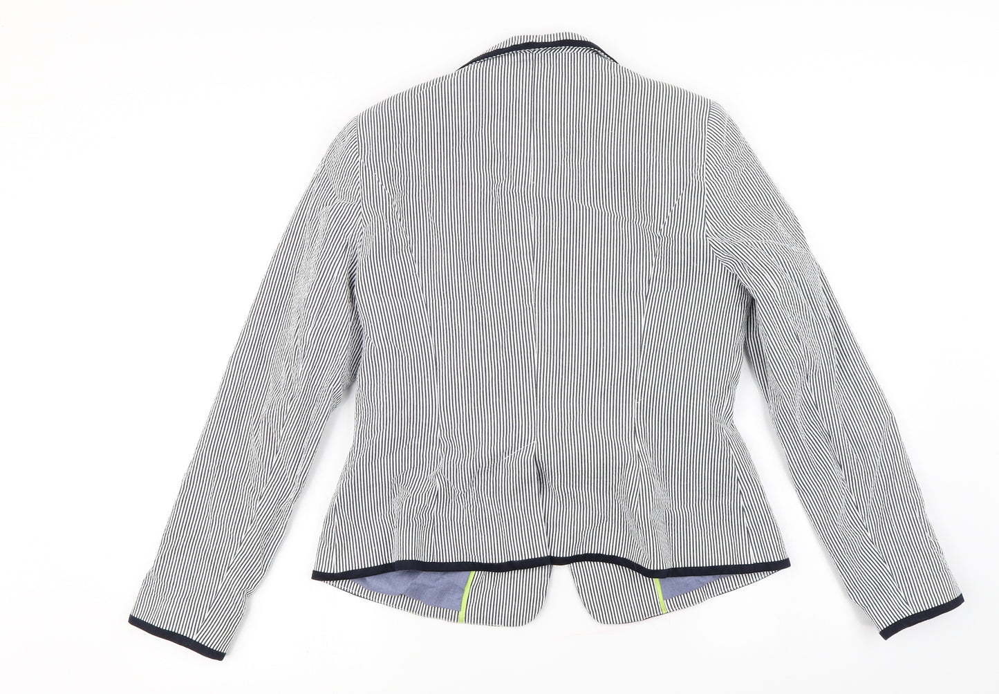 TU Womens White Striped  Jacket Blazer Size 12