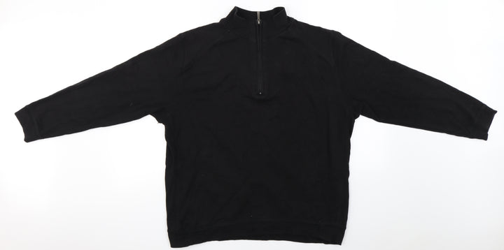 Kirkland Mens Black Henley Jumper Size L - bamburgh castle
