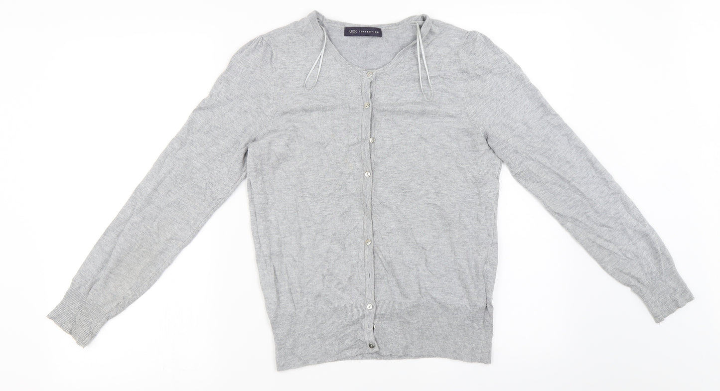 Marks and Spencer  Womens Grey   Cardigan Jumper Size 14