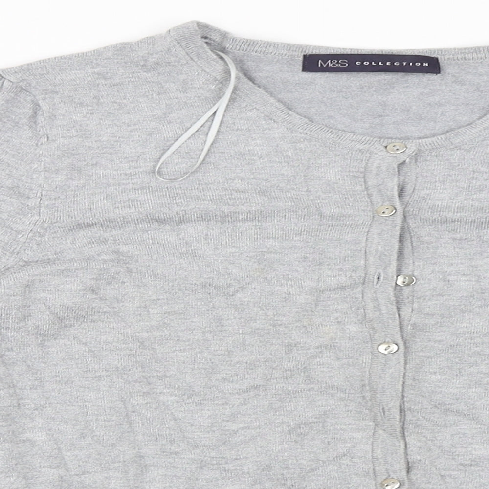 Marks and Spencer  Womens Grey   Cardigan Jumper Size 14