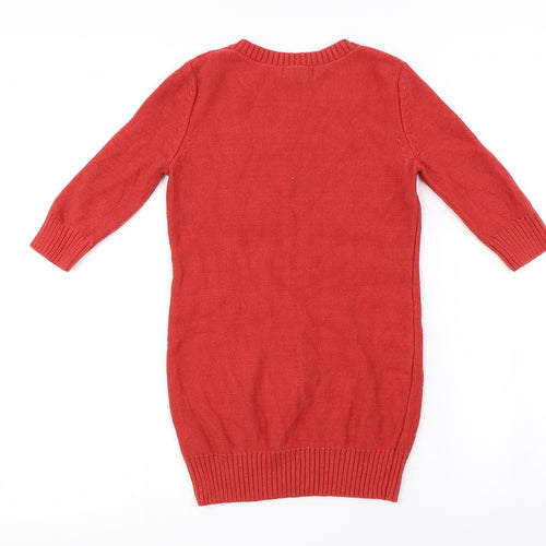 Gap  Girls Red   Pullover Jumper Size 5-6 Years