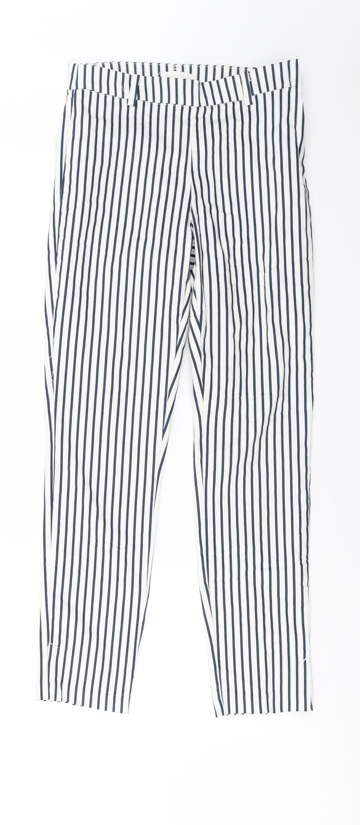 H&M  Womens White Striped  Trousers  Size 6 L26 in