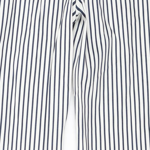 H&M  Womens White Striped  Trousers  Size 6 L26 in