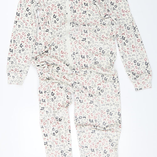 Matalan Womens White Animal Print  Top One Piece Size S  - Onesie