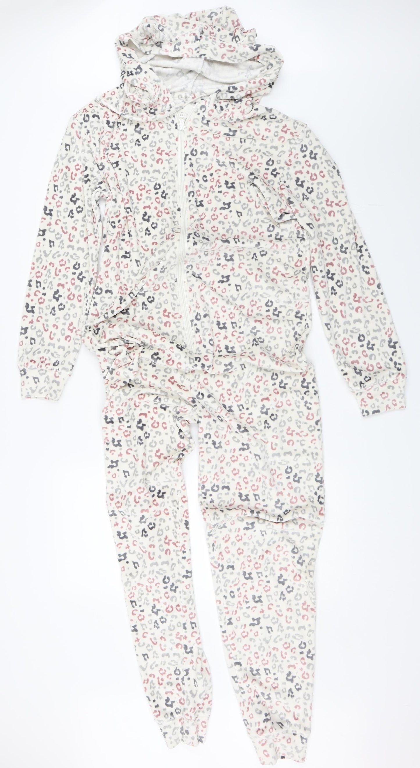 Matalan Womens White Animal Print  Top One Piece Size S  - Onesie