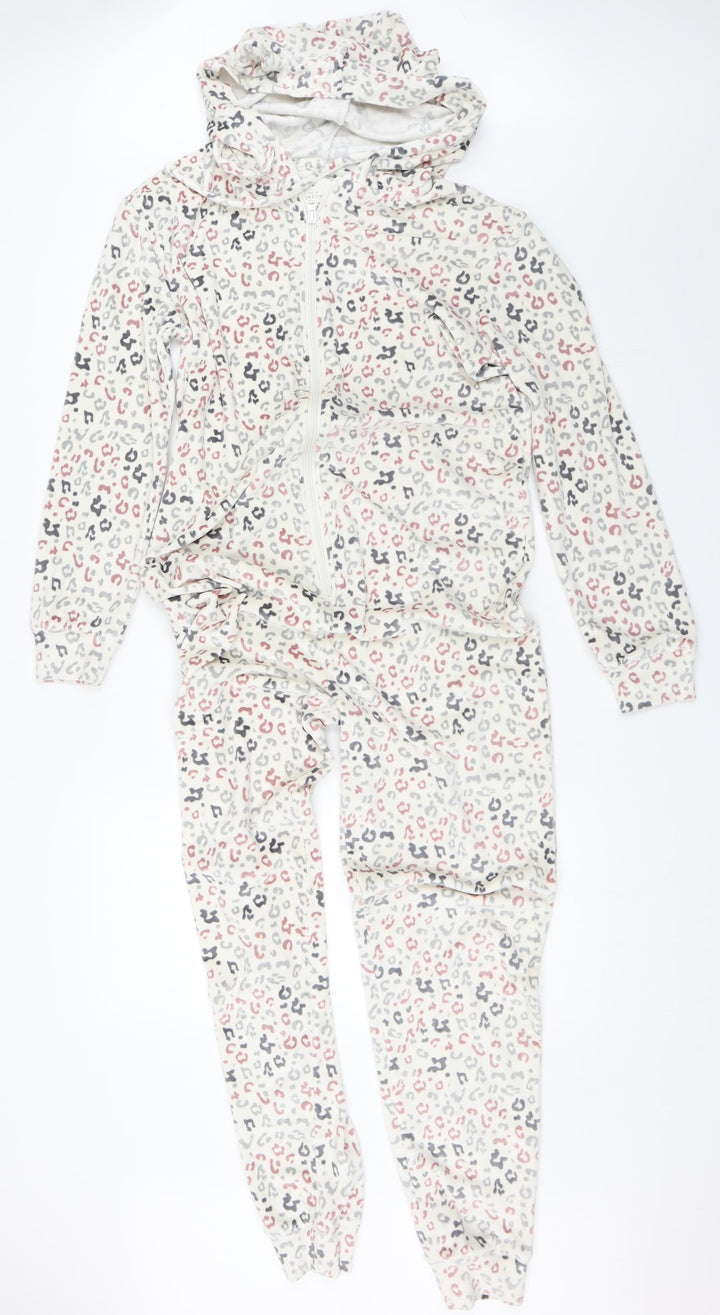 Matalan Womens White Animal Print Top One Piece Size S - Onesie
