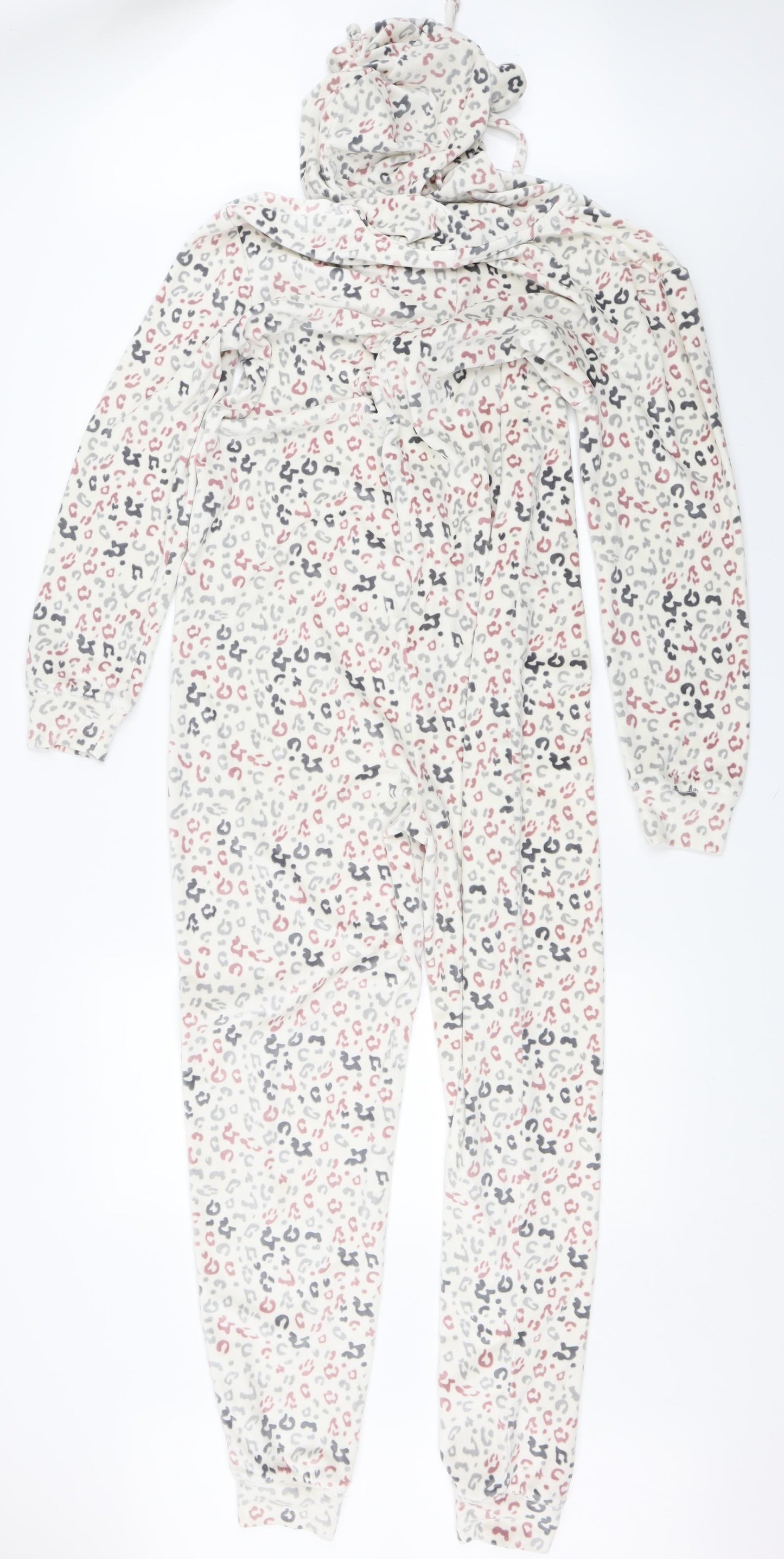 Matalan Womens White Animal Print  Top One Piece Size S  - Onesie