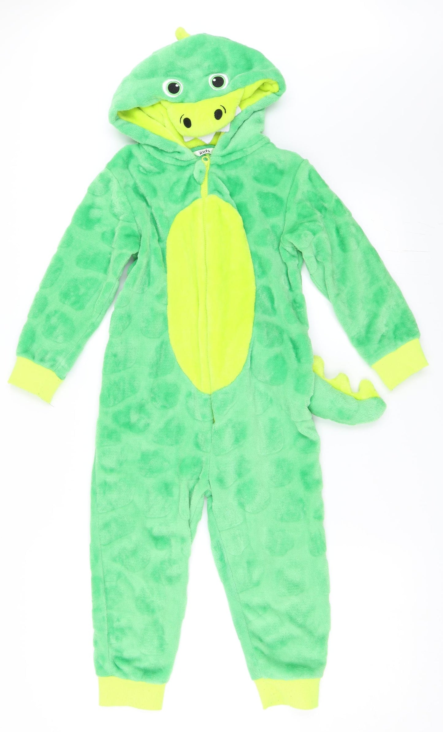 M&Co Boys Green Solid   One Piece Size 4-5 Years  - Dinosaur onesie
