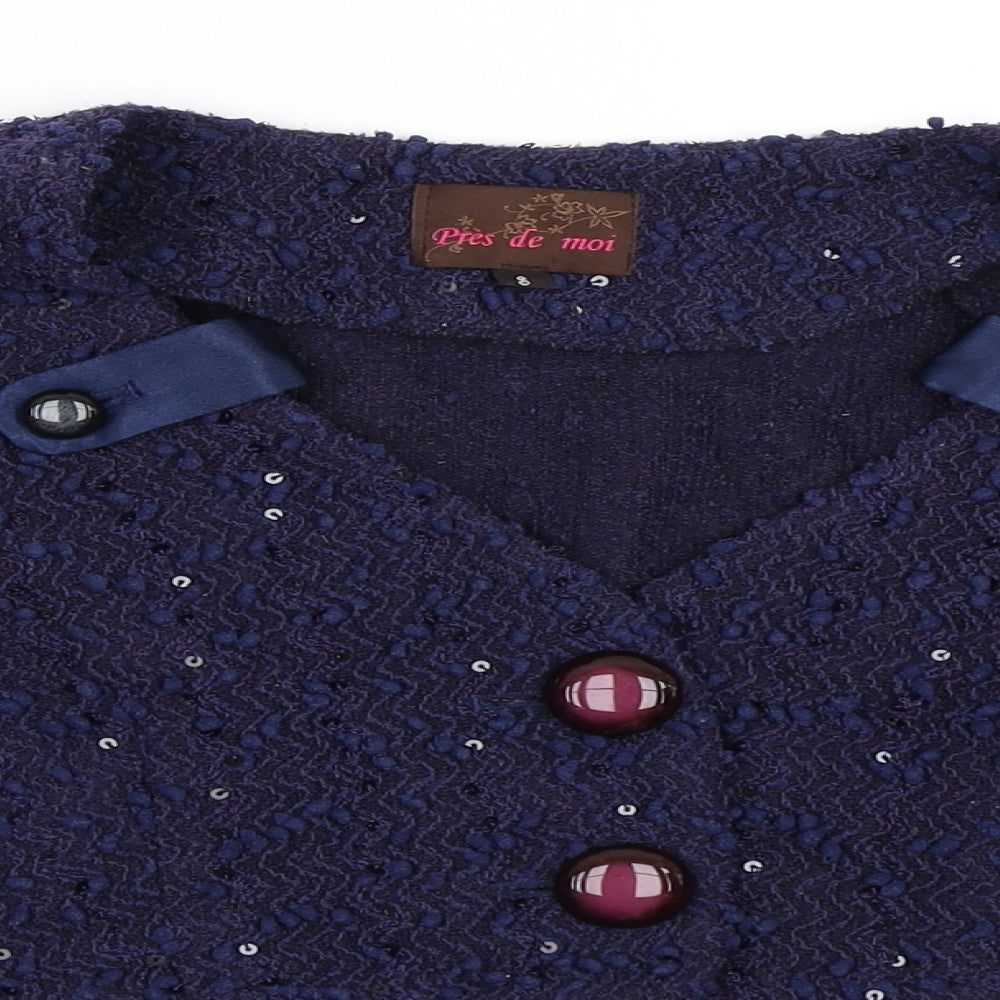 Pres De Moi Womens Blue   Cardigan Jumper Size S