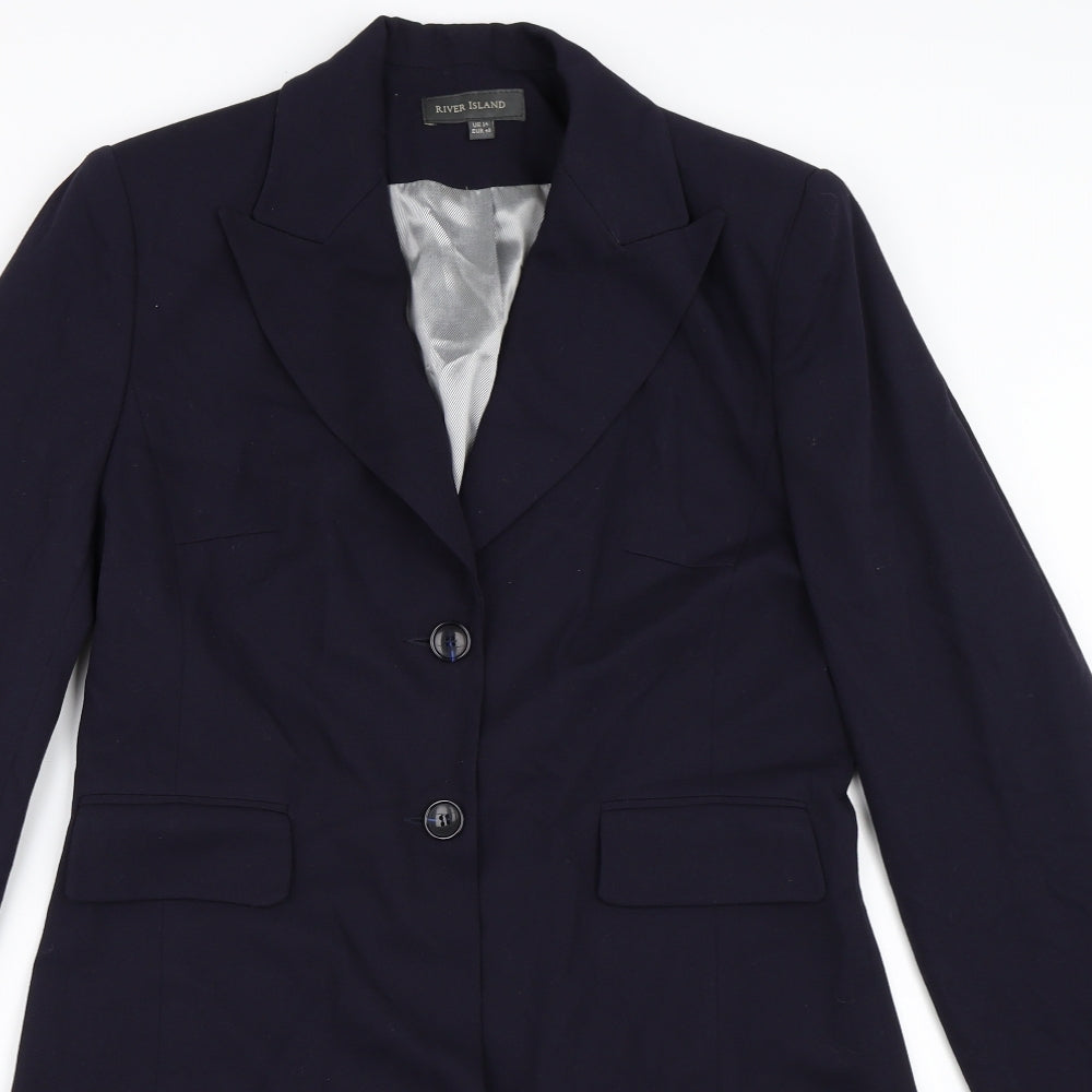 River Island Womens Blue   Overcoat Coat Size 14