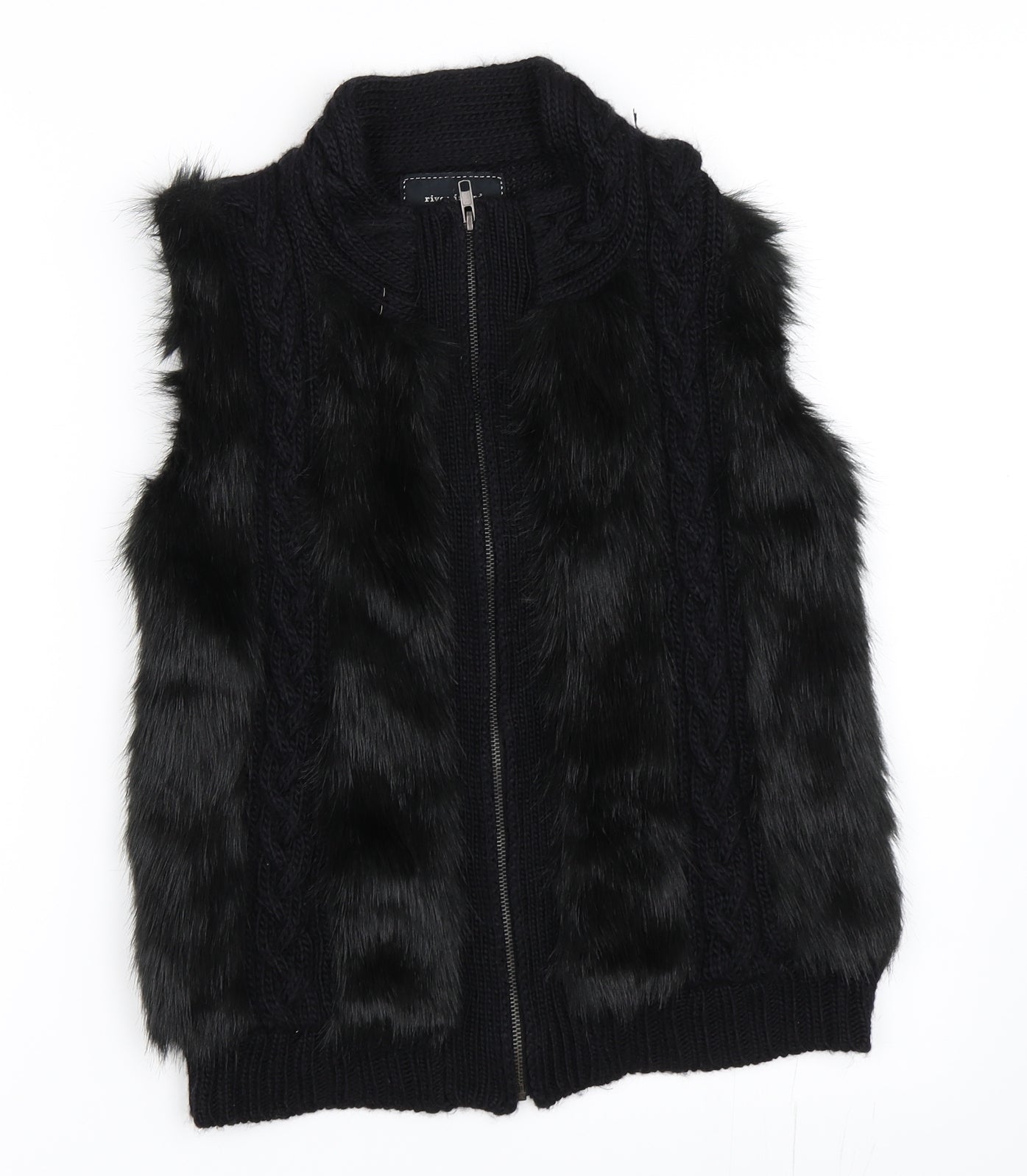 River Island Womens Black   Gilet Coat Size 12