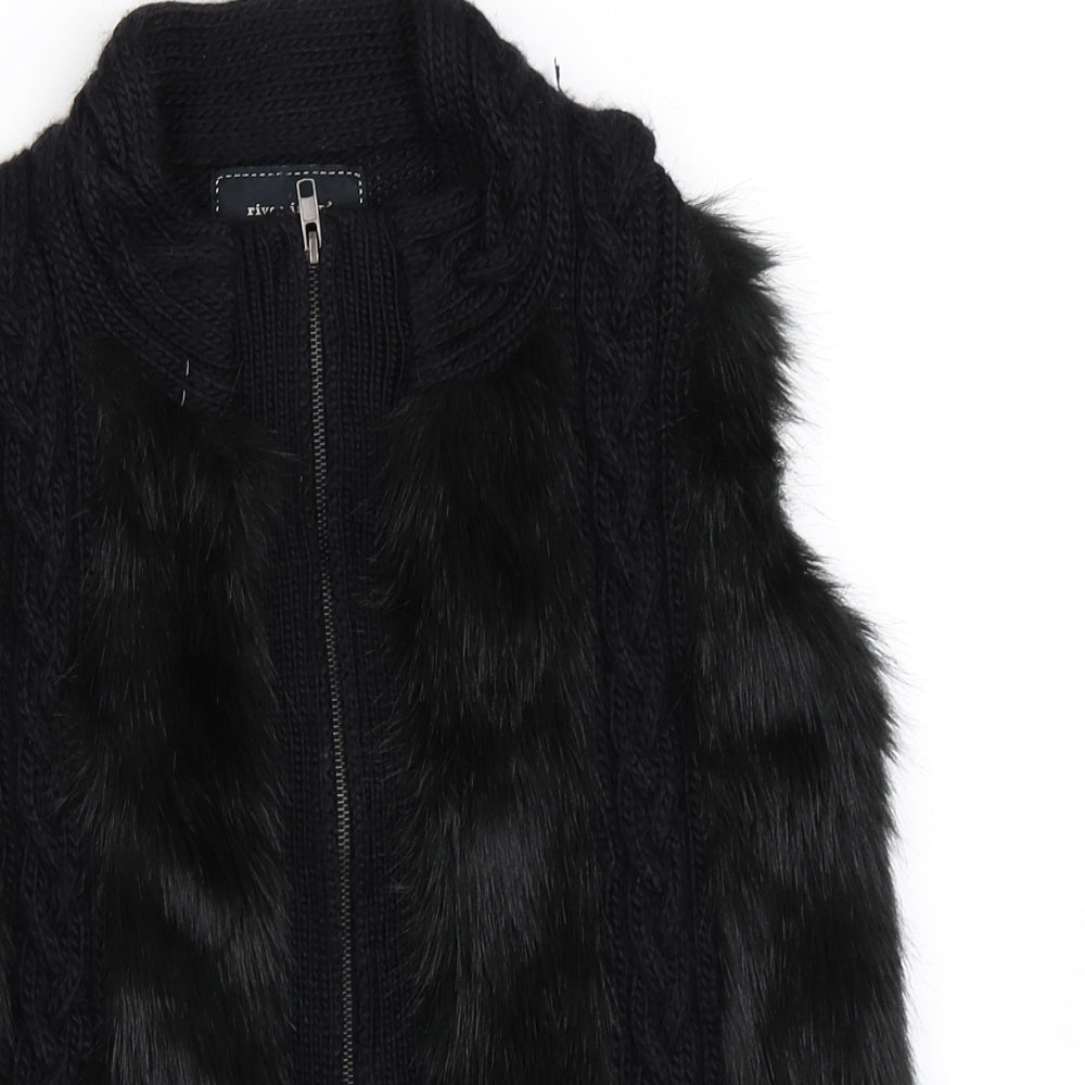 River Island Womens Black   Gilet Coat Size 12