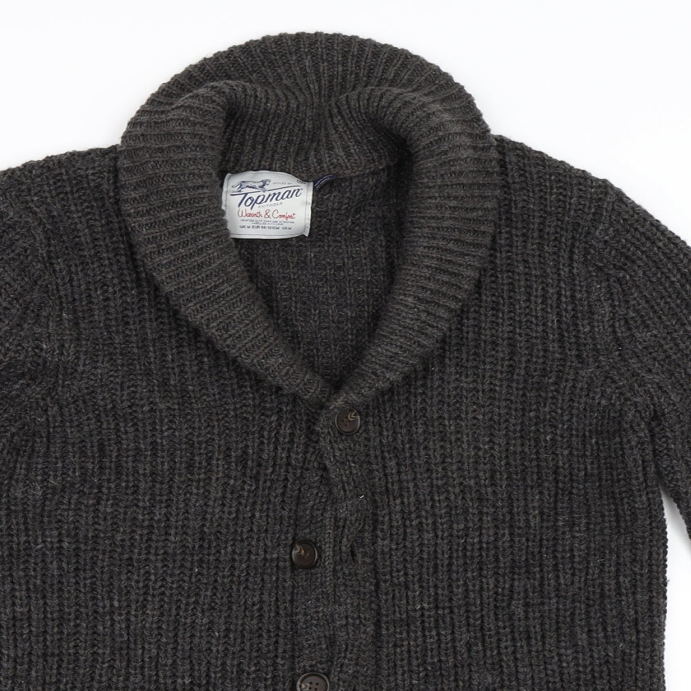 Topman Mens Grey   Cardigan Jumper Size M