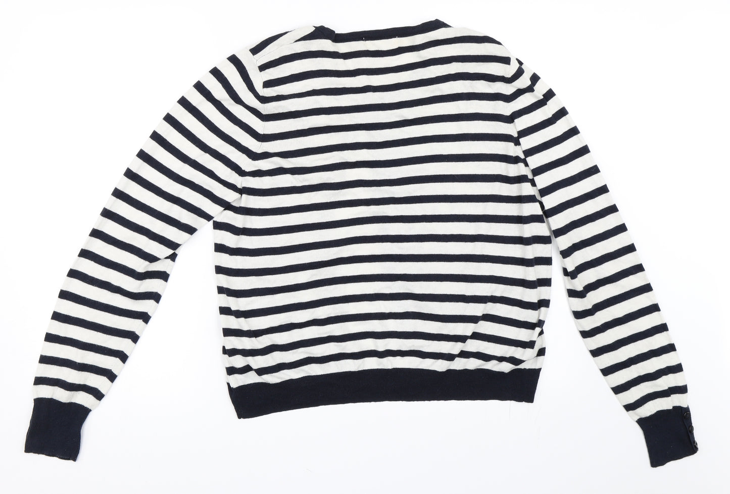 NEXT Womens Blue Striped  Cardigan Jumper Size 18