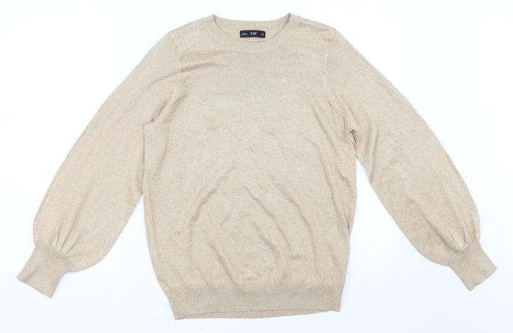 F&F Womens Gold Pullover Jumper Size 14