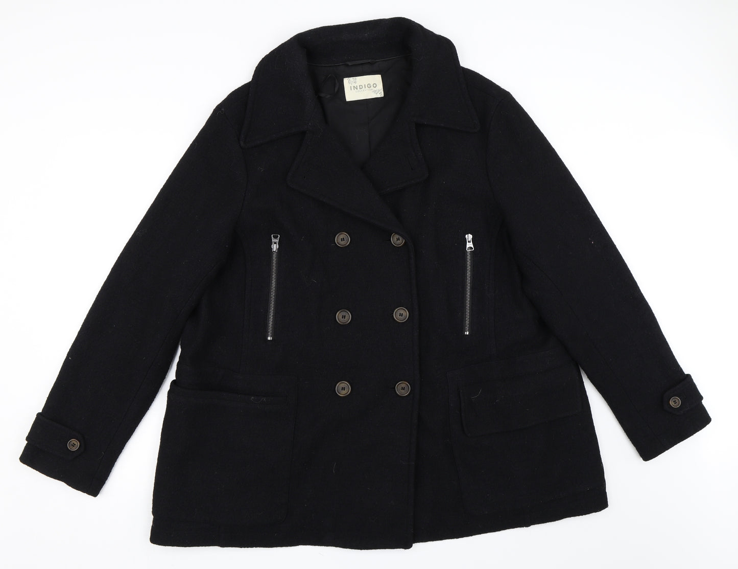 Marks and Spencer Womens Black   Pea Coat Coat Size 22
