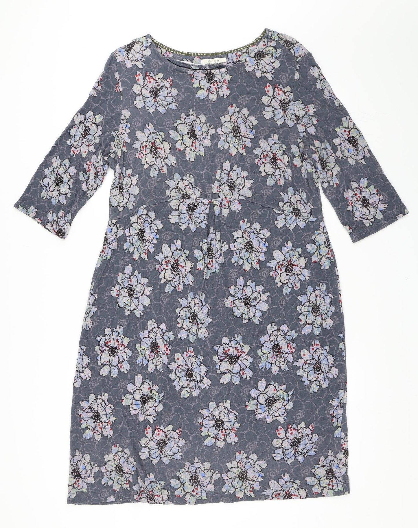 White Stuff Womens Grey Floral  Shift  Size 18