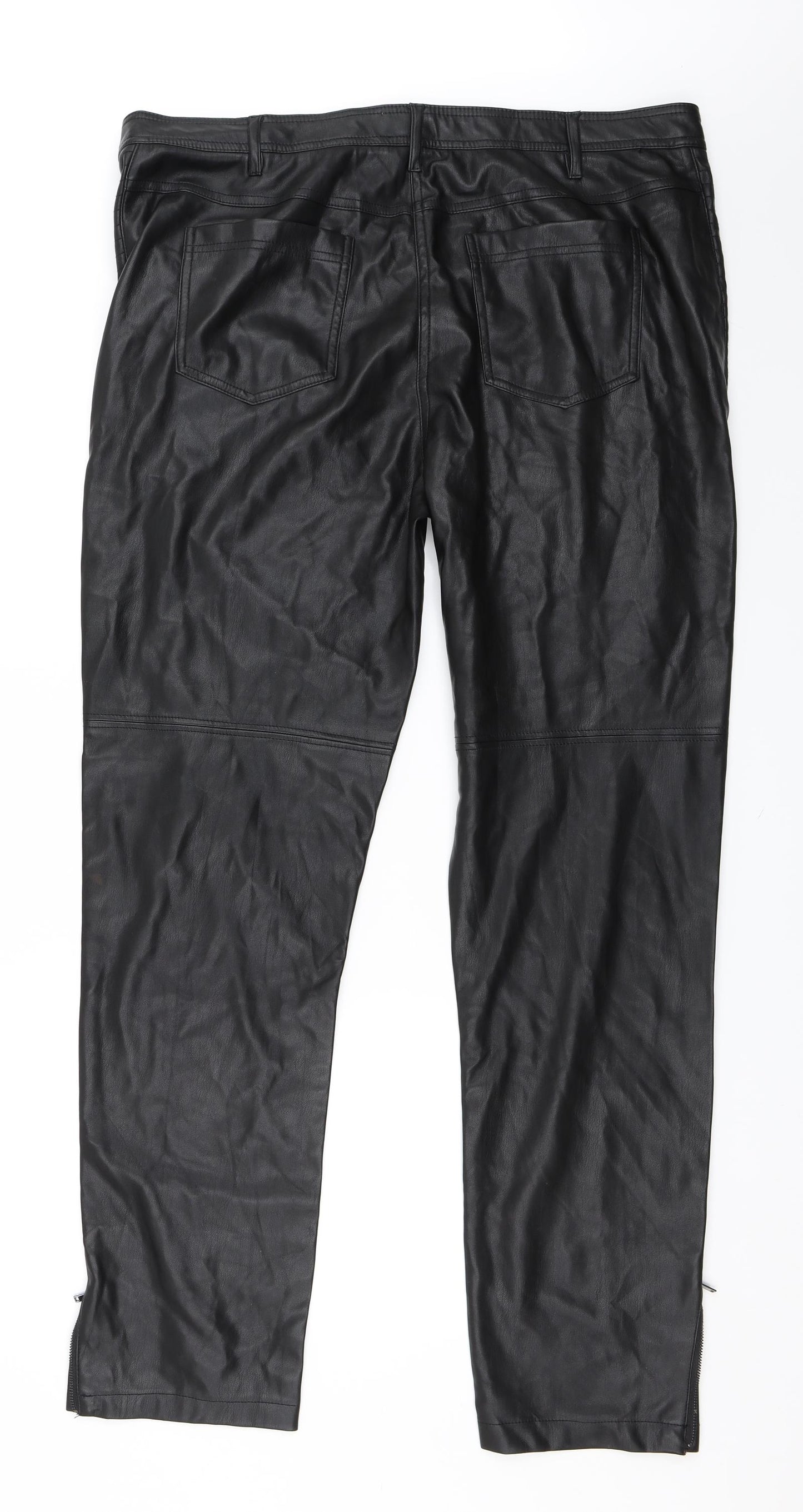 Long Tall Sally Womens Black   Skinny Jeans Size 20 L32 in - faux leather trousers