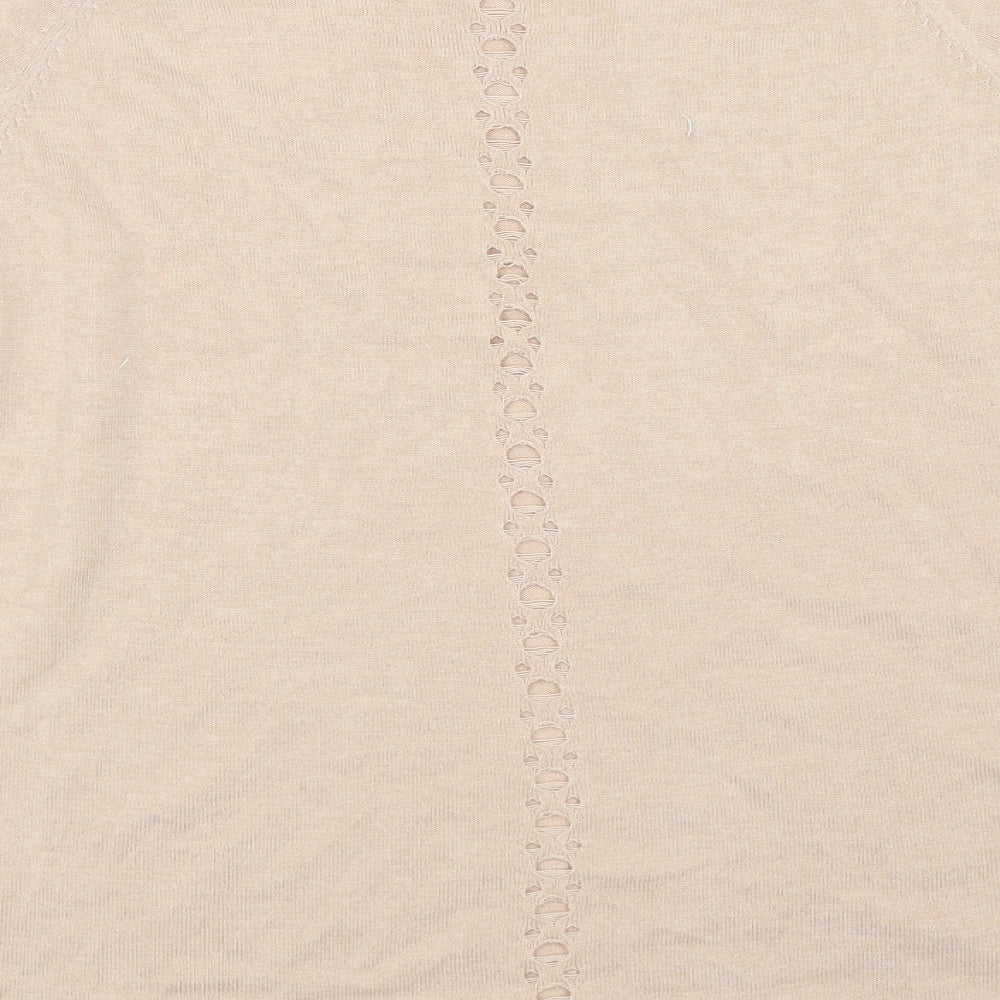 River Island Womens Beige   Pullover Jumper Size 12  - cut out detail