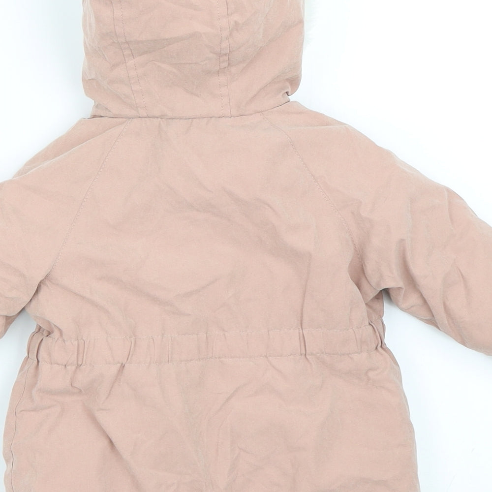Primark Girls Pink   Parka Coat Size 6-9 Months