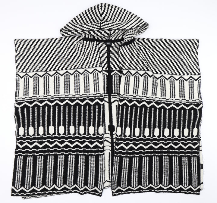F&F Womens Black Geometric Cape Jumper Size M