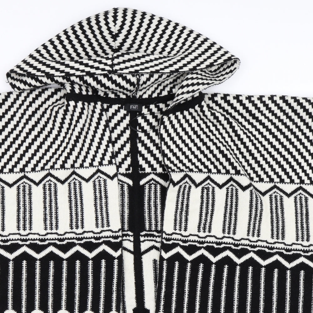 F&F Womens Black Geometric  Cape Jumper Size M