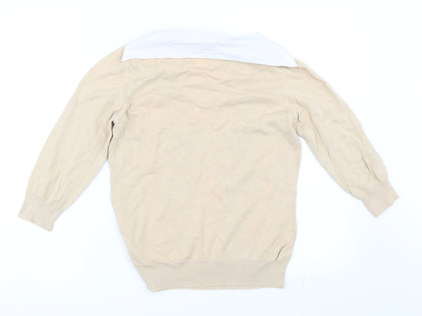 Preworn Womens Beige Argyle/Diamond  Pullover Jumper Size 14