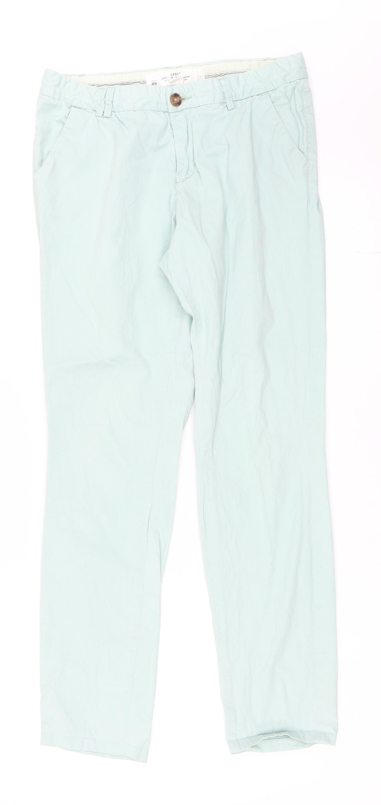 H&M Womens Blue   Chino Trousers Size 36 L28.5 in