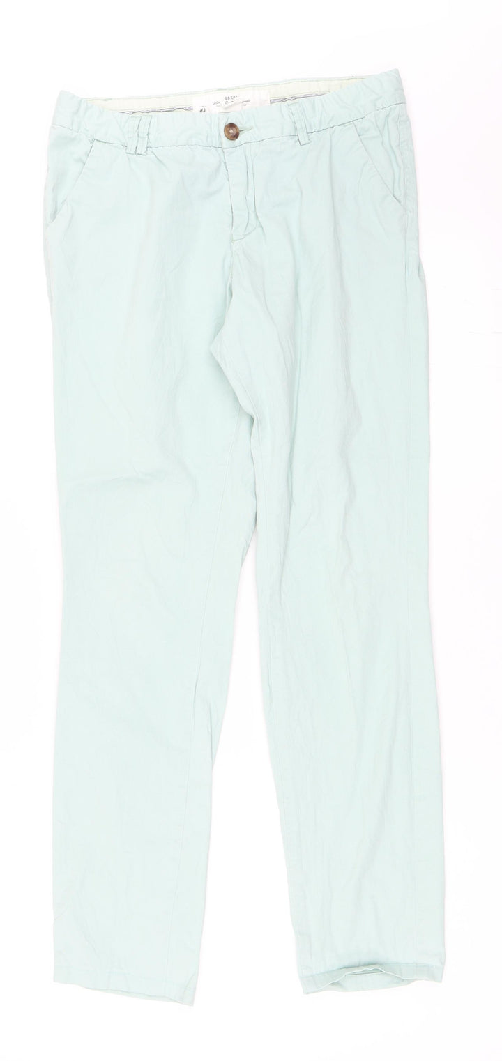 H&M Womens Blue   Chino Trousers Size 36 L28.5 in