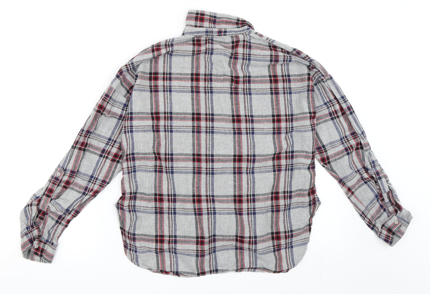 George Womens Grey Check  Basic Blouse Size 8