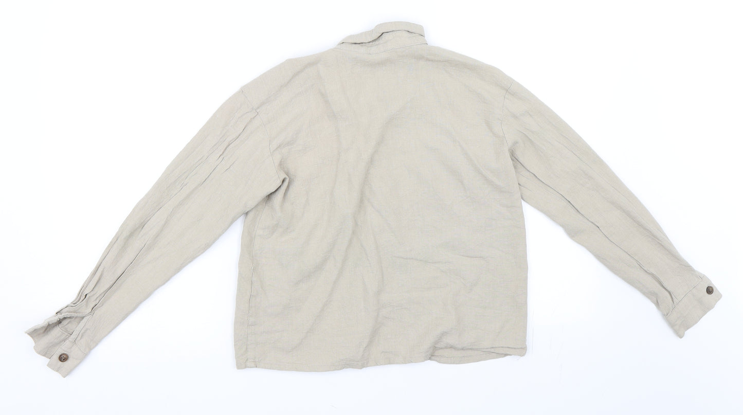 Nasty Gal Womens Beige   Basic Button-Up Size 8