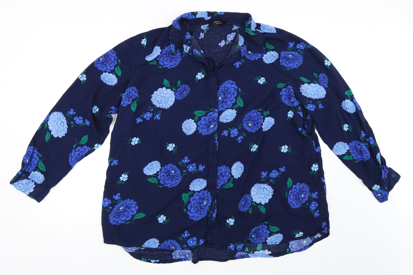 JD Williams Womens Blue Floral  Basic Blouse Size 22