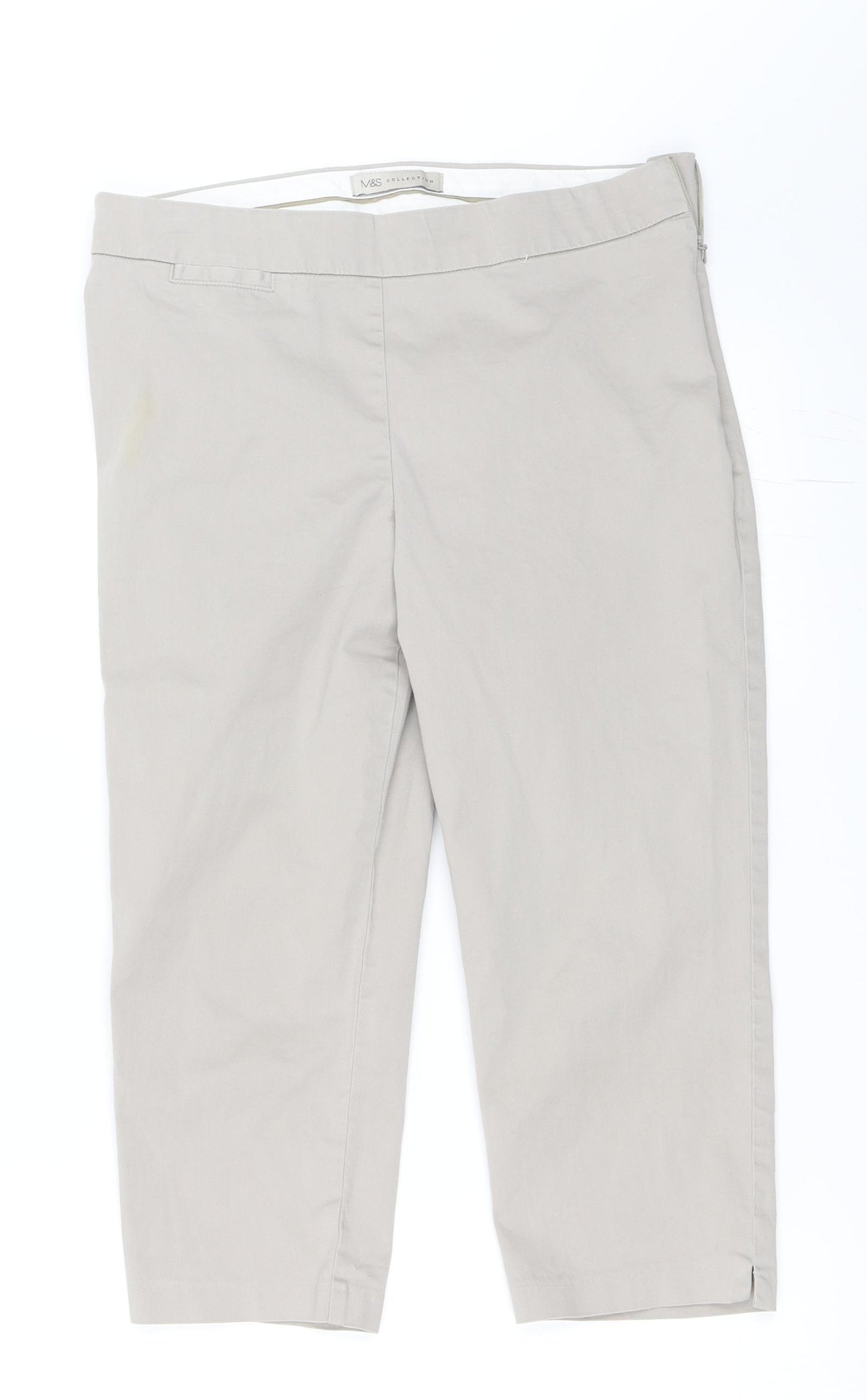 Marks and Spencer Womens Beige   Cropped Trousers Size 12 L20 in