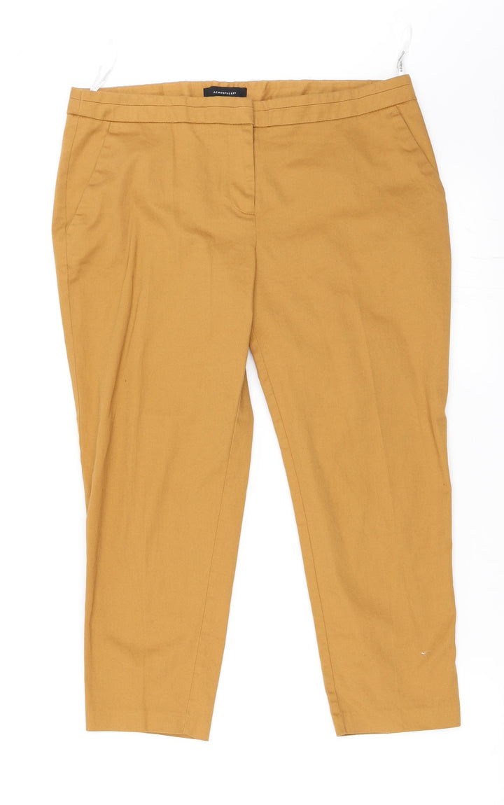 Atmosphere Womens Beige   Cropped Trousers Size 12 L21 in